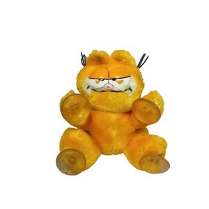 1981 Vintage Garfield Attack Cat Plushie Toy Suction Cups Car Window 7" READ